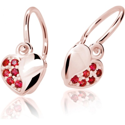 Cutie Jewellery dětské naušnice zlaté srdíčka C2160R-Ruby Dark