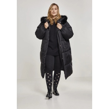 Urban Classics Ladies Faux Fur Puffer coat blk/blk