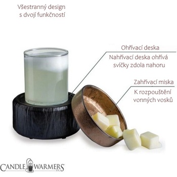 Candle Warmers elektrická aroma lampa a ohřívač svíček 2v1 Primitive Black