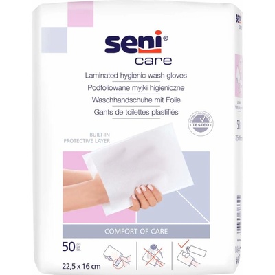 Seni Care Mycí žínky s fólie 22,5 x 16 cm 50 kusů – Zboží Dáma