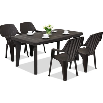 BICA Градинска мебел Bergen/Alta за 4 души Бика кафява (BC437BR-4xBC28BR)