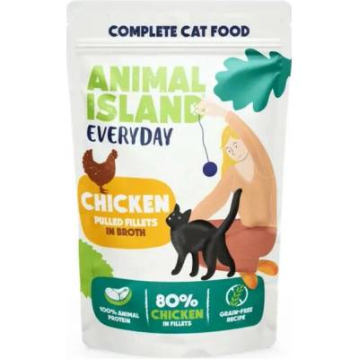 ANIMAL ISLAND Everyday Chicken pulled fillets in broth 85 g