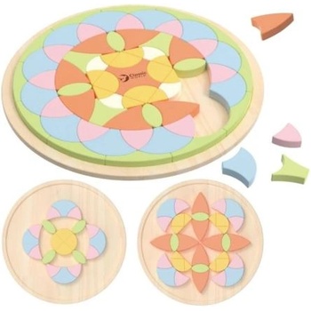 Teddies Пъзел/вложка мандала дърво 71бр 23x23x5см