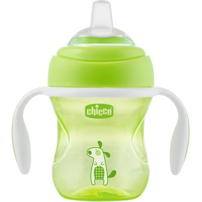Chicco hrnček učíme sa s držadlami 200 ml zelená