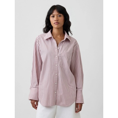 GAP Popelínová oversize košeľa Big Shirt Ružová