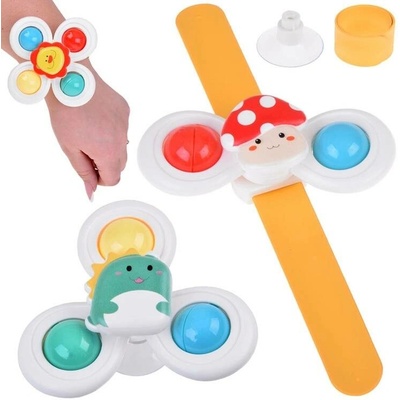 JOKO Senzorické fidget spinnery s přísavkou sada 3 ks