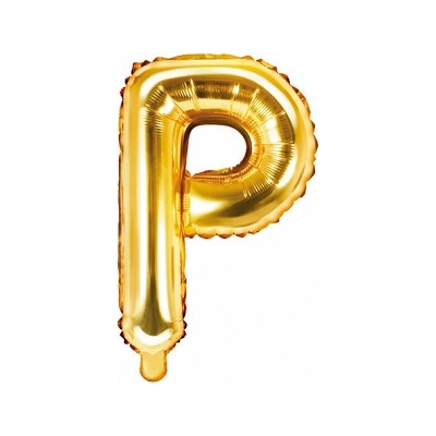 PartyDeco Fóliový balón Mini Písmeno P 35cm zlatý
