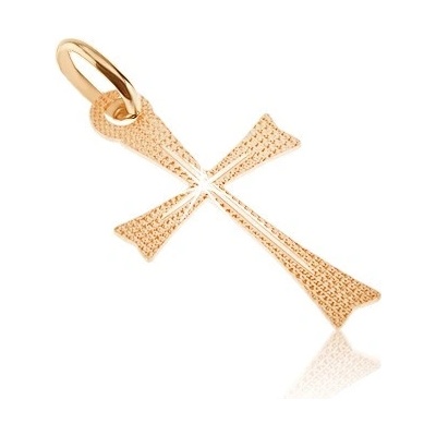 Šperky Eshop Přívěsek ze zlata 14K rozšiřující se cípy se třpytivou strukturou GG07.19