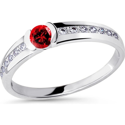 Cutie Diamonds Prsteň z bieleho zlata s rubínom a diamantmi DZ6708 2106 RU X 2