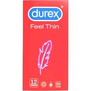 Durex - тънък презерватив - естествено усещане - 12 броя - lovesexshop