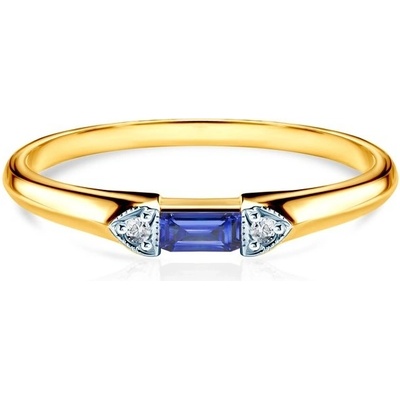 Savicki Zásnubný prsteň dvojfarebné zlato modrý zafír diamanty SAVSP5092NSZ