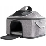 Uniq Pets Pet Transporter Bag FurTote PawCastle транспортна чанта за котки и малки кучета, сива, 40 x 28 x 28 cm