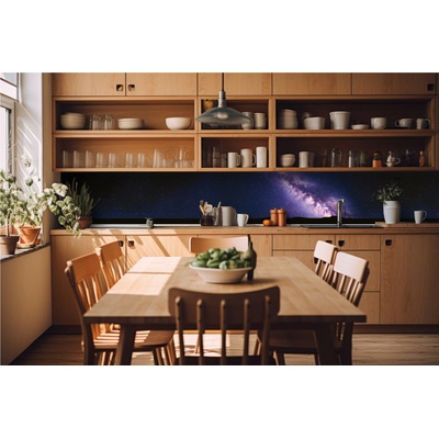 DIMEX ART Фототапет за кухня - лилаво млечно път 420 x 60 см