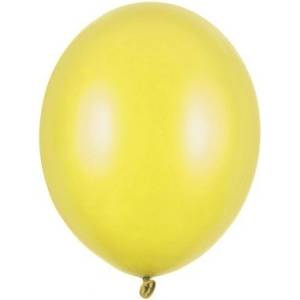 Party Deco Латексови Балони Металик, Лимонено Жълто, 12см (sb5m-084)