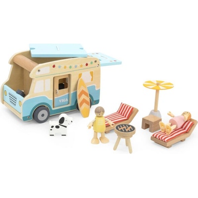 Viga Drevené auto s doplnkami Camper Van