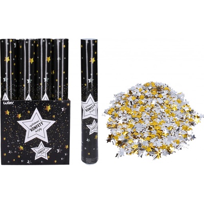 Párty konfety vystřelovací Hvězdy 50 cm – Zboží Mobilmania