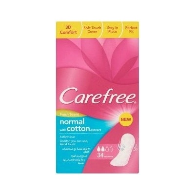 Johnson Carefree Slip normal cotton Dámske hygienické intímne vložky 12 x 34 ks