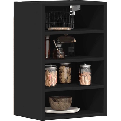 vidaXL Висящ шкаф "Рига", черен, 40x29, 5x60 см, инженерно дърво (854176)