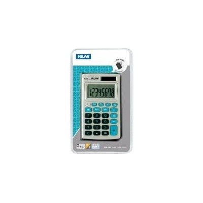 MILAN 8-position calculator grey - blue MILAN