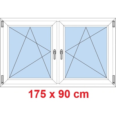 Soft Dvoukřídlé plastové okno 175x90 cm OS+OS se sloupkem Bílá