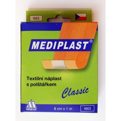 Mediplast Textilní náplast s polštářkem 8 cm 1 m