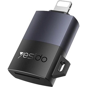YESIDO Адаптер за microSD памет за iPhone с Lightning - Yesido GS38 Lightning to TF MicroSD Card Reader (тъмносив) (GS38 (KF2355200))