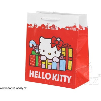 Vánoční papírová taška HELLO KITTY M