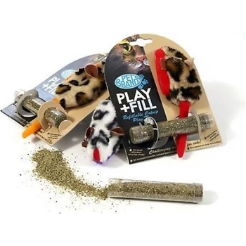 PET BRANDS Играчка за котки Pet Brands Play + Fill Refillable Cat Toy - мишка от плат с котешка трева 2х10 см - Англия PF1