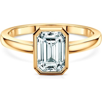 SAVICKI Годежен пръстен Pure: злато, лабораторен диамант с шлифовка "смарагд