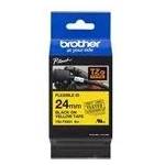 Brother Лента за етикетен принтер Brother TZe-FX651, черен текст на жълто, 24 mm x 8 m (TZEFX651)
