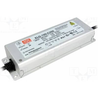 MEAN WELL ELG-100-C350 Napájecí zdroj: spínaný; LED; 100,1W; 143÷286VDC; 350mA; IP67; 92%