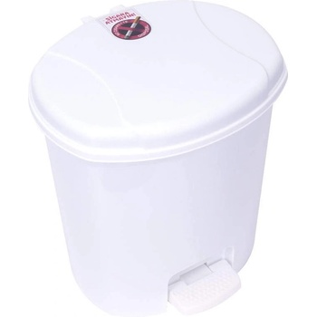 Image 1 of 7 л. бяло пластмасово кошче с педал