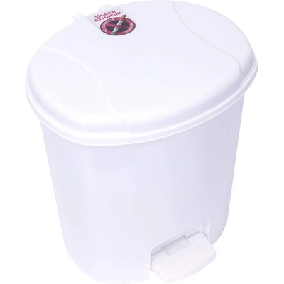 7 л. бяло пластмасово кошче с педал