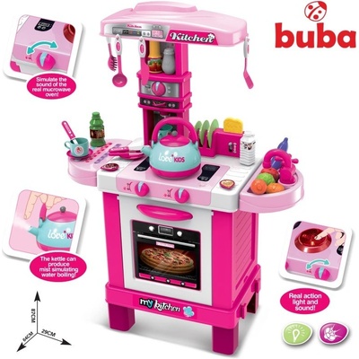 Buba - Детска индукционна кухня с чайник - розова