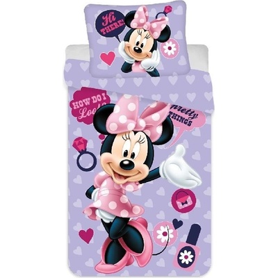Jerry Fabrics MICRO Obliečky Minnie Purple 3 Polyester mikrovlákno 1470x200 70x90