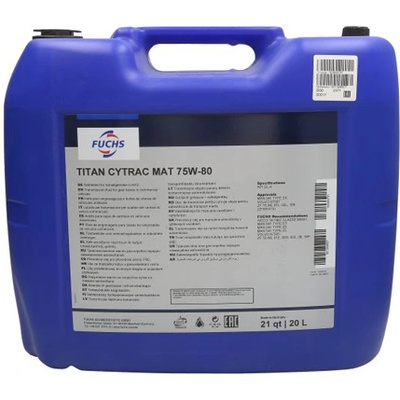 FUCHS Трансмисионно масло fuchs titan cytrac mat 75w80 20 литра