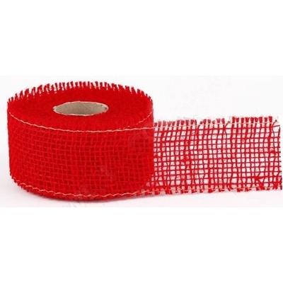 Stuha juta obšitá 50mm - 1m /více variant/, na výrobu mašlí, balení dárků Červená – Zbozi.Blesk.cz