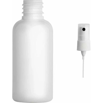 Via Plastová lahvička bílá s bílým kosmetickým rozprašovačem 50 ml