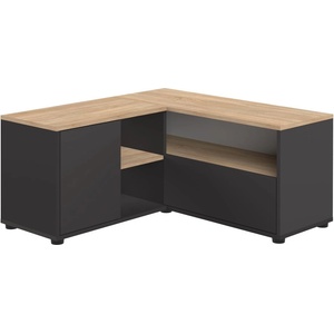 TEMAHOME Масичка за телевизор с дъбов декор в черен и естествен цвят 90x45 cm Angle - TemaHome (83242.850196)