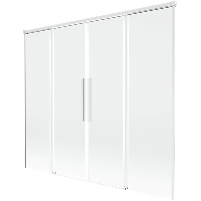 Mexen Rox параван за вана, 2-крилен плъзгащ се, 180 x 150 см, прозрачен, бял - 8C9-180-002-20-00 (8C9-180-002-20-00)