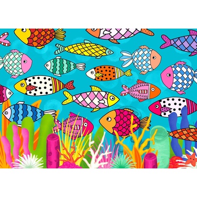 Enjoy - Puzzle Patterned Fishes - 1 000 piese