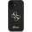 GUESS Гръб Guess PU Fixed Glitter 4G Metal Logo Case за iPhone 16 Plus - Черен