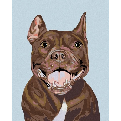 zuty Malování podle čísel Pitbull 80 x 100 cm bez rámu a bez vypnutí plátna