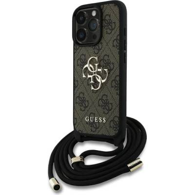 GUESS Калъф Guess PU 4G Metal Logo Crossbody Strap - iPhone 15 Pro - Кафяв (3666339434397)