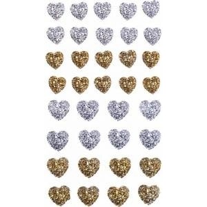 Dalprint Self-adhesive crystals hearts 36pcs