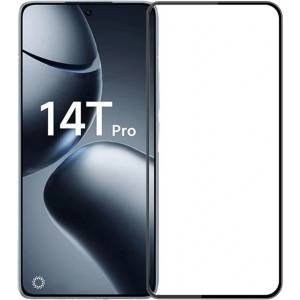  Извит 3D удароустойчив стъклен протектор покриващ целия екран за Xiaomi 14T/14T Pro - с черна рамка