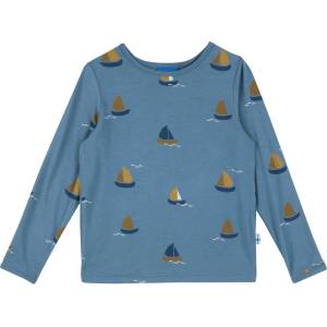 Finkid Детска блуза с дълъг ръкав Finkid Kid's Juhannus Sun Longsleeve - Bluestone - размер 80/90 (704-5779-0111)