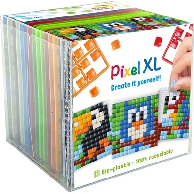Pixelhobby Комплект от 3 мозайки с пиксели XL, Pixelhobby, Куб - Птици (24211)