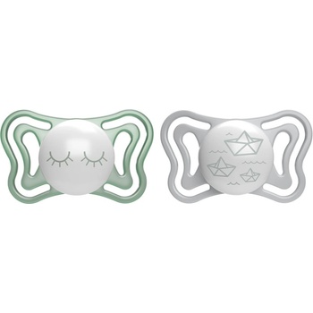 Image 1 of Chicco Physio Light Physio Forma Night биберон 16-36 m Green/Grey 2 бр