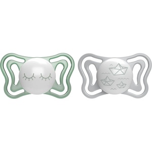 Chicco Physio Light Physio Forma Night биберон 16-36 m Green/Grey 2 бр